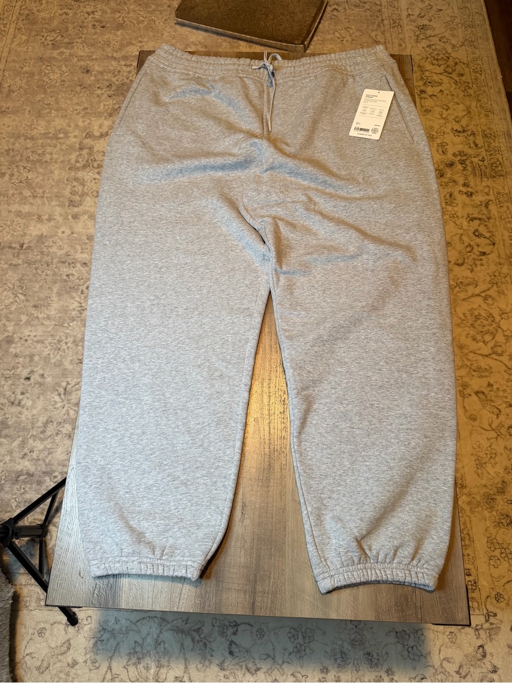 NWT Athleta Light Heather Gray Women's Easy Fleece Joggers Sz XL